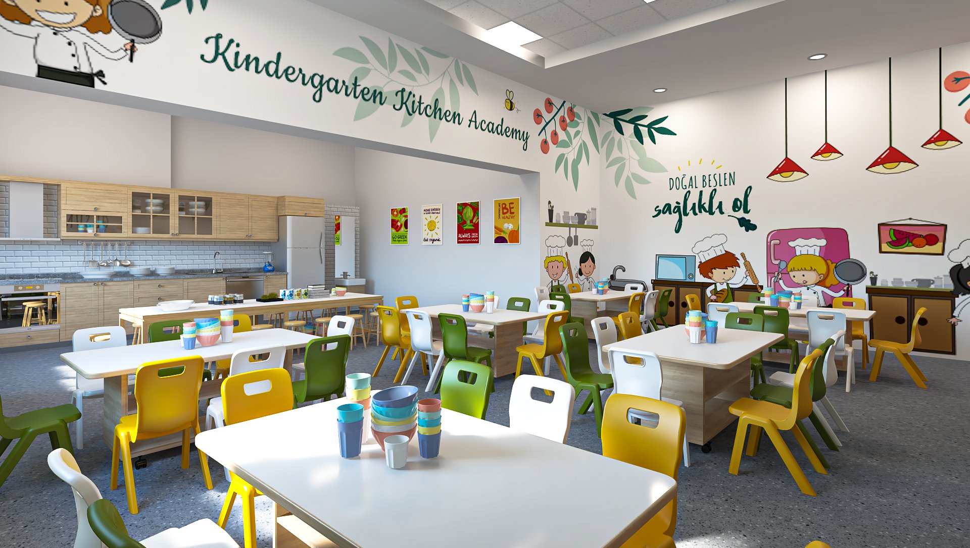 ERA Kitchen Academy anaokulu yemekhanesi